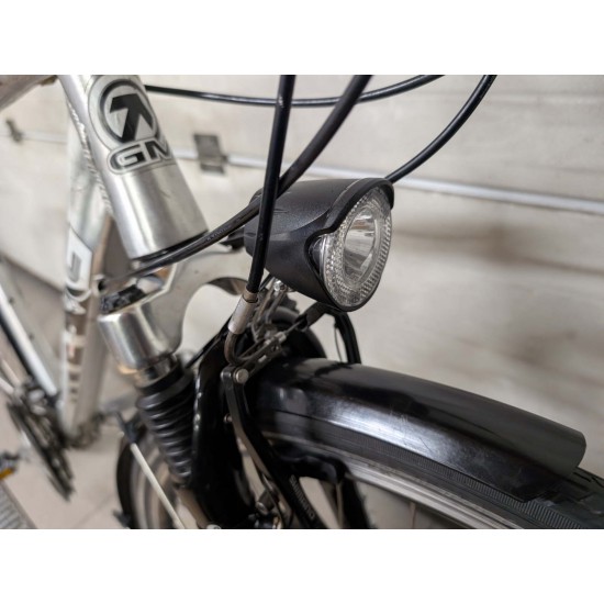 Germatec naudotas vyriskas hibridinis dviratis pilkas aliuminio remas