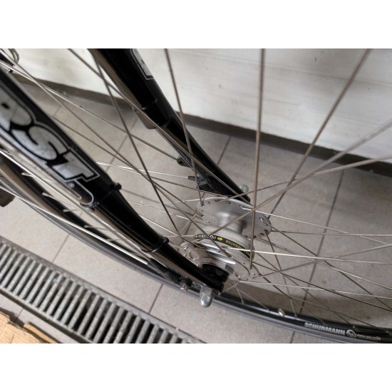 Germatec naudotas vyriskas hibridinis dviratis pilkas aliuminio remas